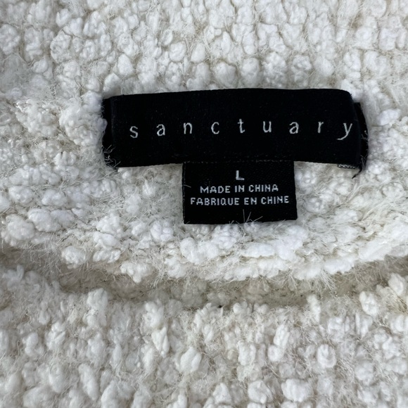 Sanctuary From Anthropologie Plush Volume Sleeve Crew Neck Sweater Size L - Picture 8 of 8
